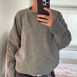 Zara Gray Crew Neck Sweater